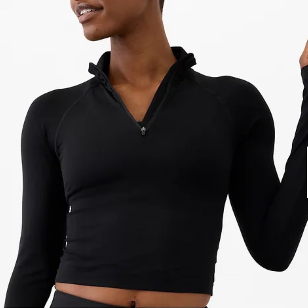 Athleta Momentum Seamless Crop Half Zip